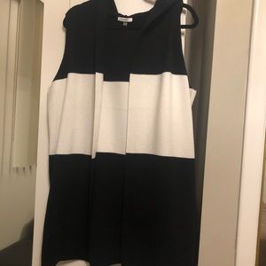 Sioni, long black & cream sweater vest, XL